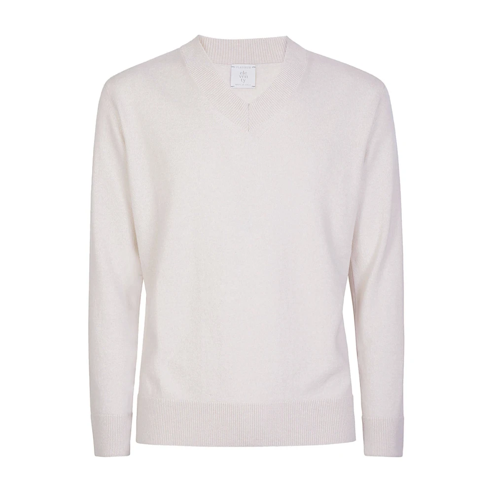 Eleventy V-hals Kasjmier Trui Beige Heren