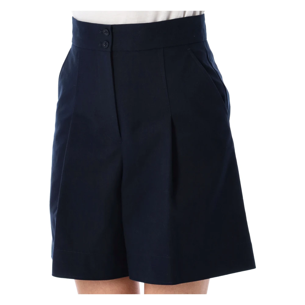 A.p.c. Donkerblauwe High Waist Shorts Blue Dames