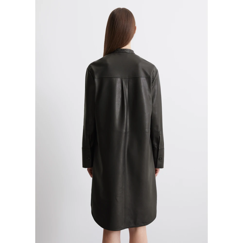 Marc O'Polo Leren jurk Black Dames