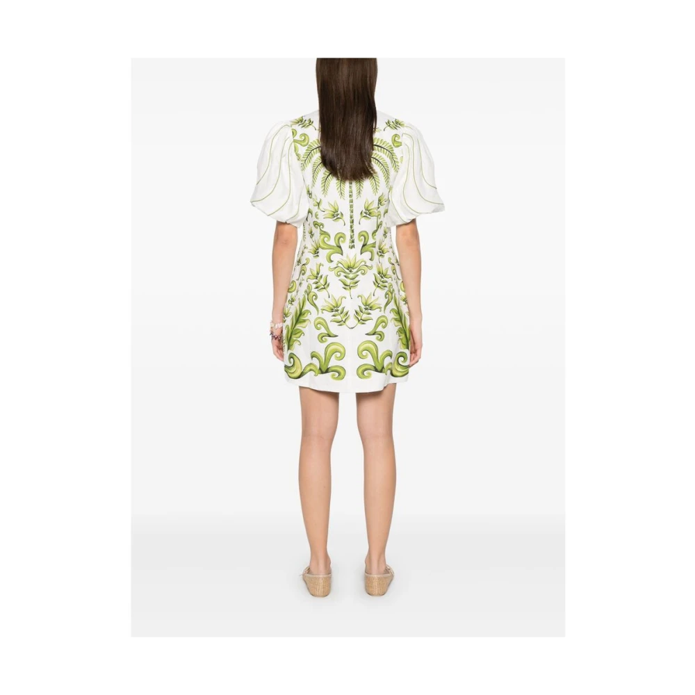 Farm Rio Witte Jurk met Ritssluiting Multicolor Dames