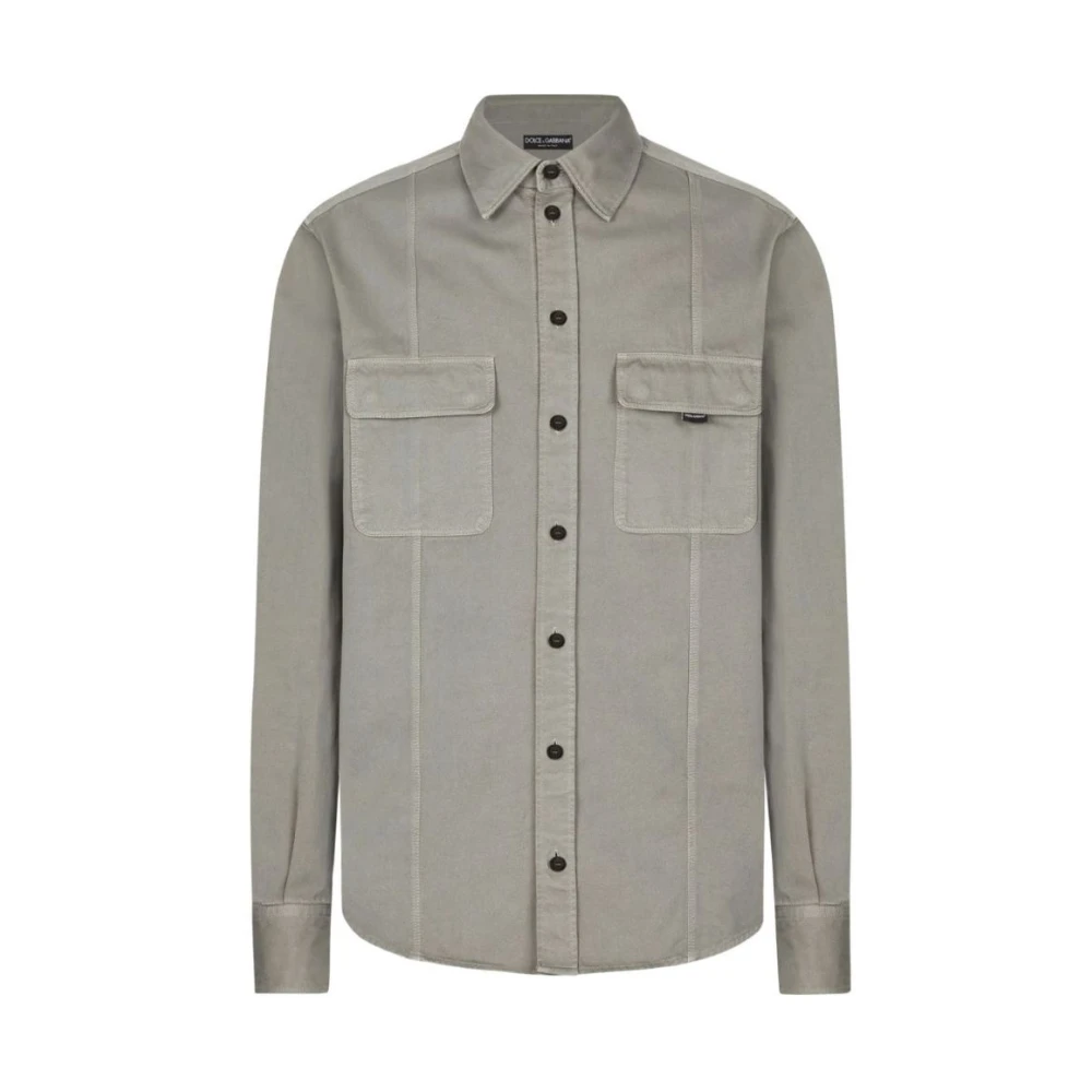 Dolce & Gabbana Men's Gray Oversize Cotton Shirt - Casual Shirts - Xl - Shirts