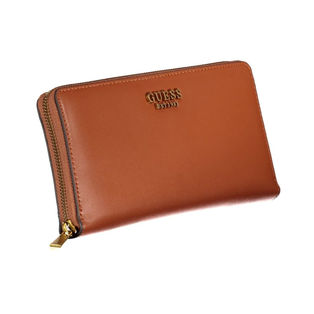 Guess Elegante Laurel Portemonnee met Drie Compartimenten Brown Dames