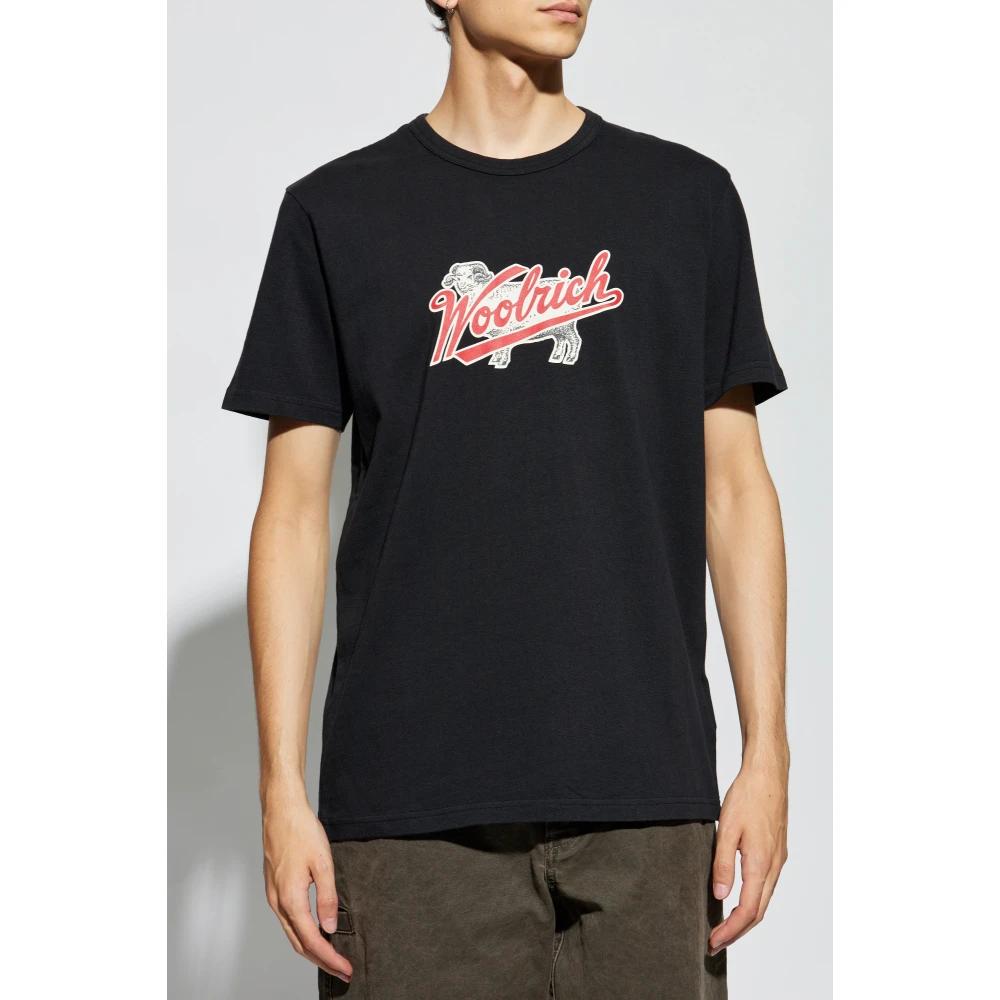 Woolrich Bedrukt T-shirt Black Heren