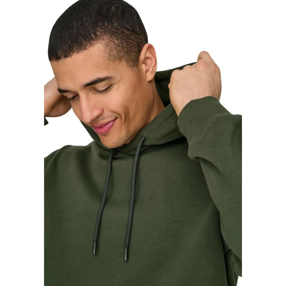 Only & Sons Casual Hoodie Sweatshirt Green Heren