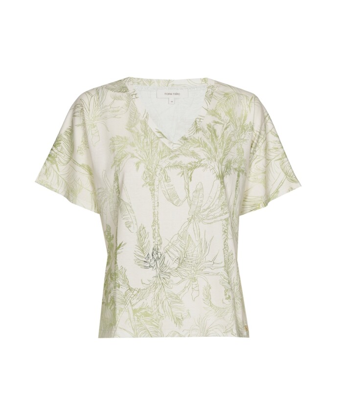 palmboom-print-v-hals-t-shirt