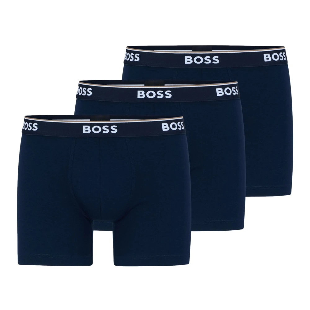Hugo Herr Blå Underkläder M, Bomull, Elastisk Bomull Boxer Briefs Paket