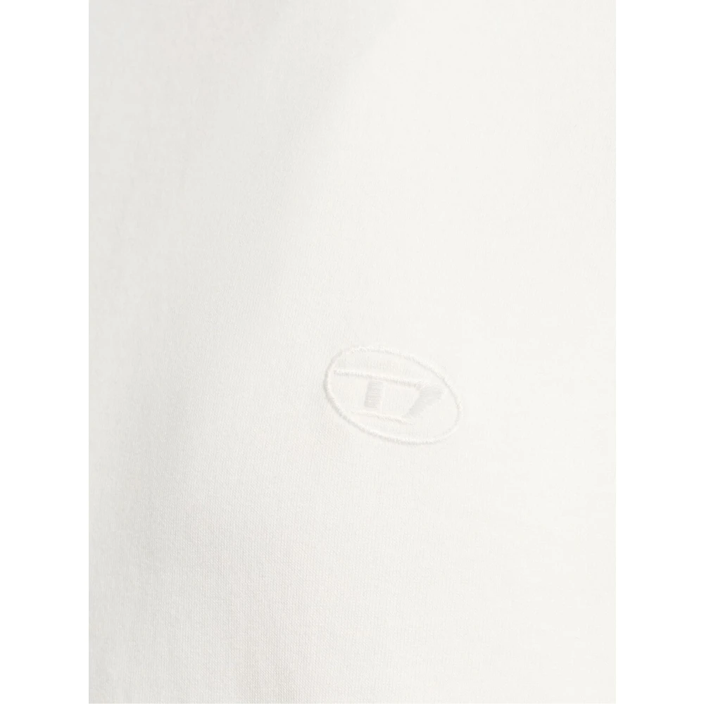 Diesel Geborduurd Logo T-shirt in Wit White Heren