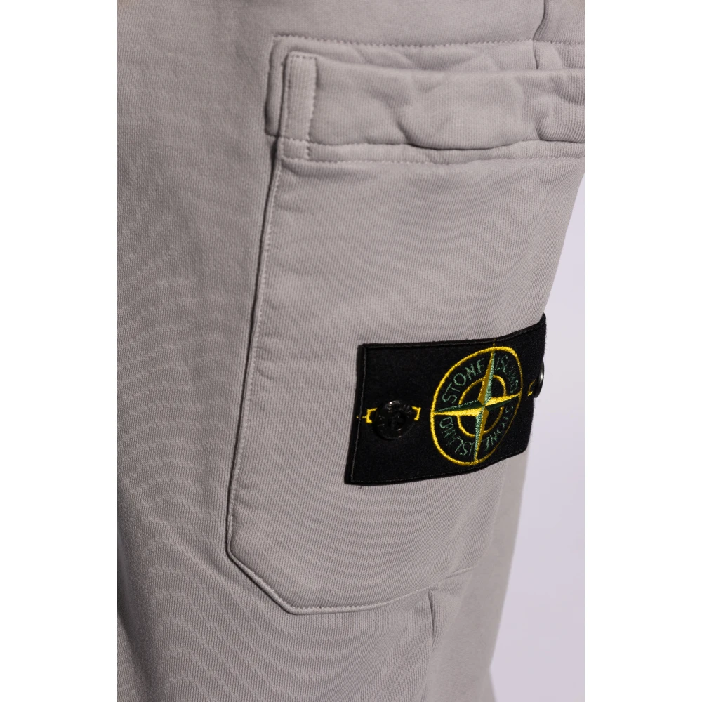 Stone Island Sweatpants met logo Gray Heren