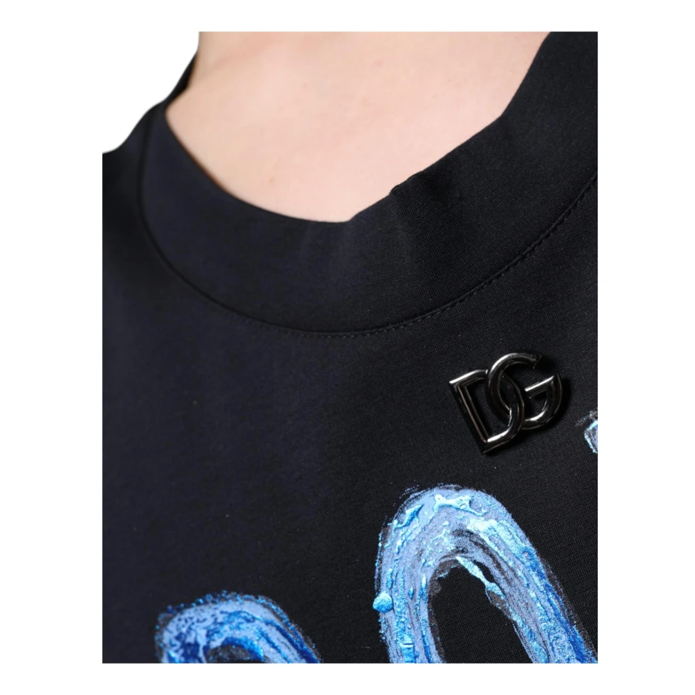 Dolce & Gabbana Vrijheid Mouwloos Katoenen T-shirt Black Heren