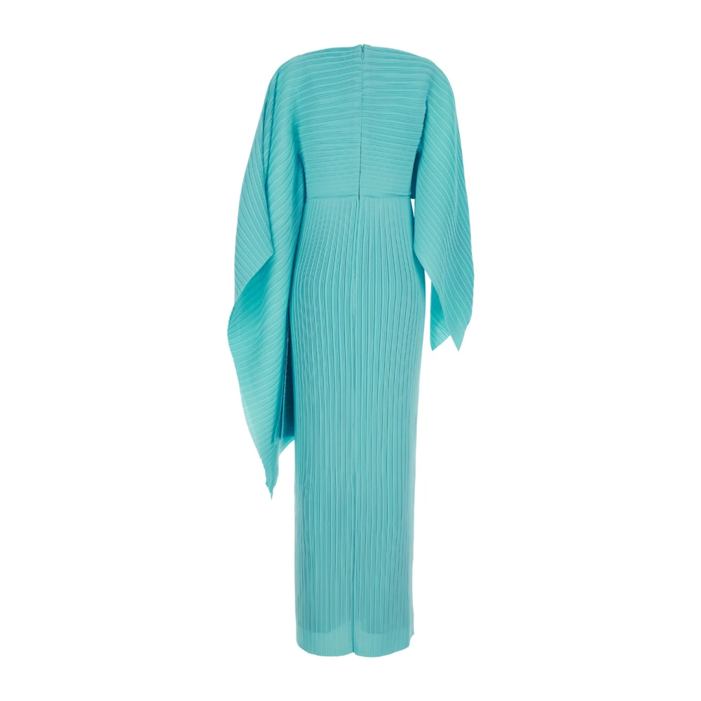 Solace London Asymmetrische Mouw Chiffon Jurk Blue Dames