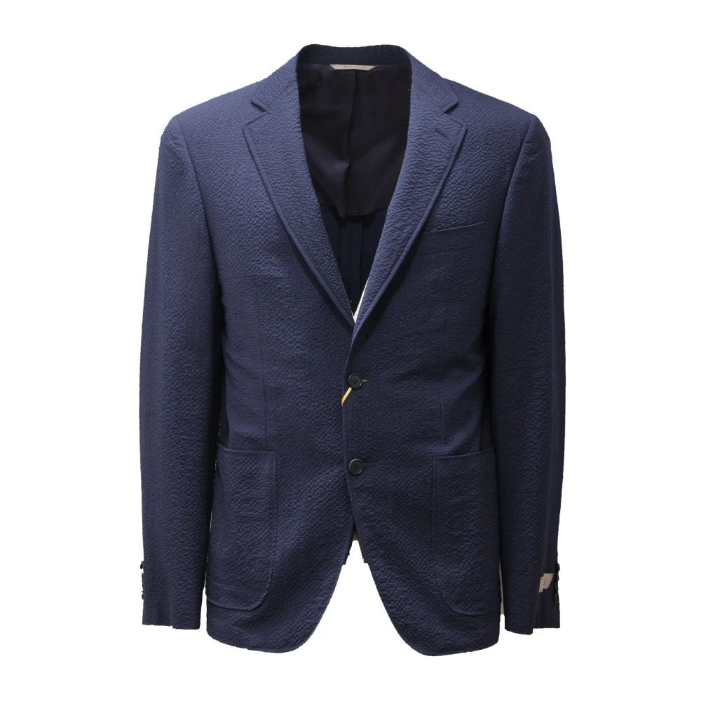 Canali Men's Blue Blazers, L, Wool Stretch Jacket
