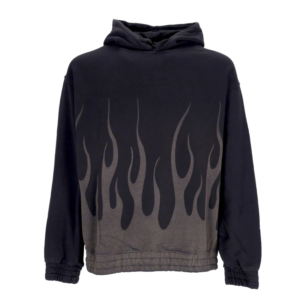 Vision Of Super Men's Black Hoodies, S, Corrosive Flames Hoodie