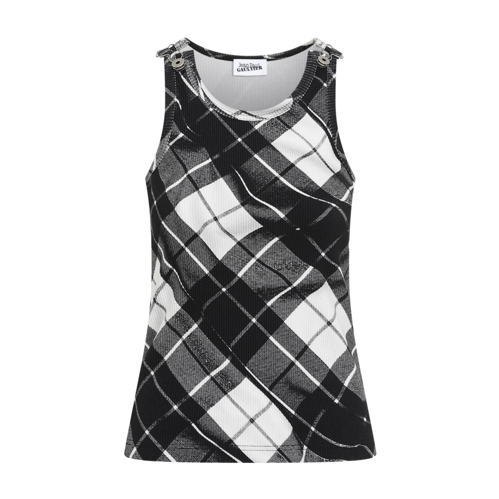 Jean Paul Gaultier Gedrukte tanktop in zwart grijs wit Multicolor Dames