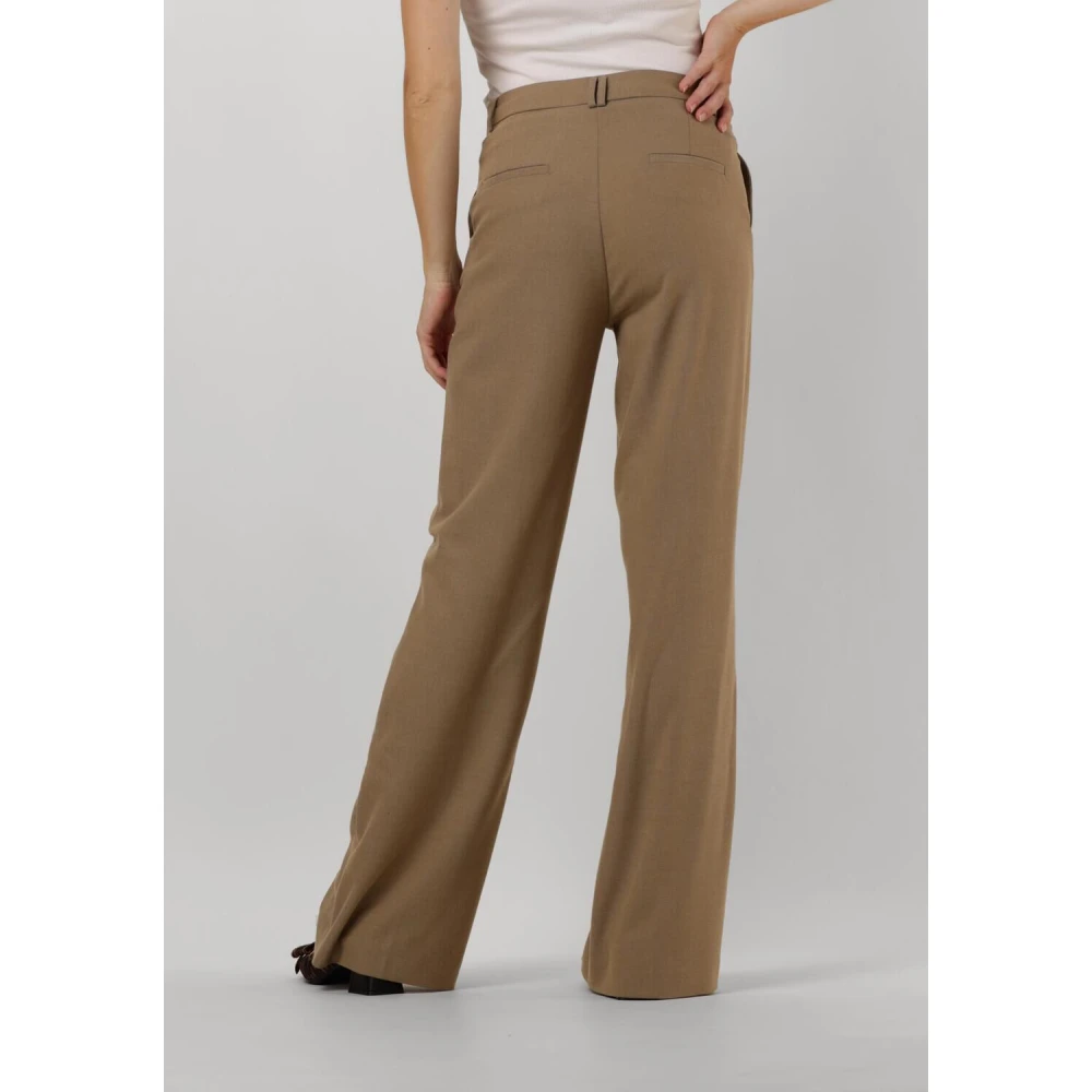 Aaiko Taupe Twill Broek Chantalle Stijl Beige Dames