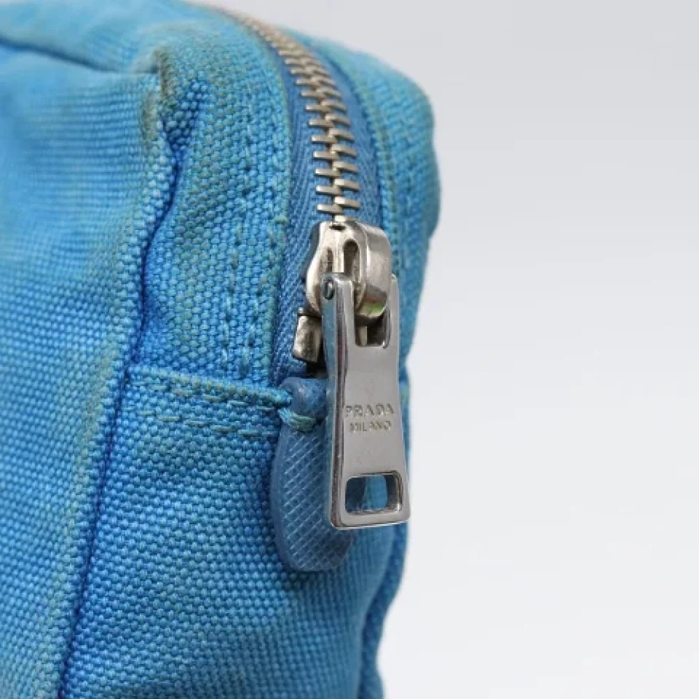Prada Vintage Pre-owned Canvas pouches Blue Dames