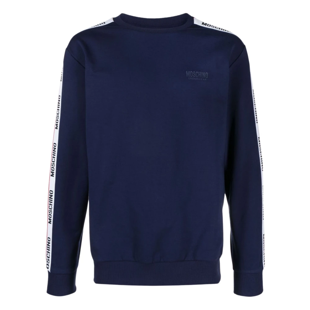 Moschino Blauwe Logo Sweater Marine Blue Heren