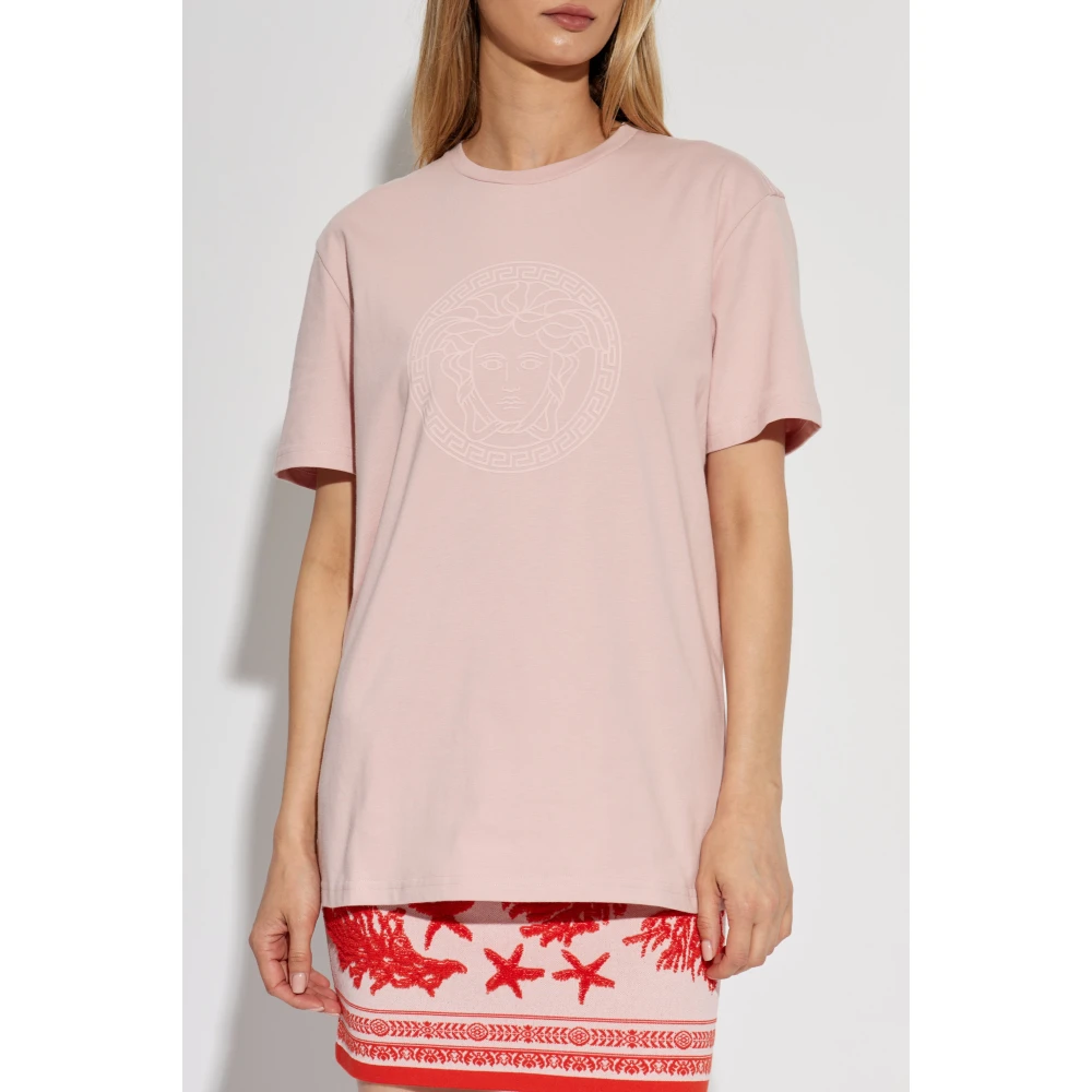 Versace T-shirt met logo Pink Dames