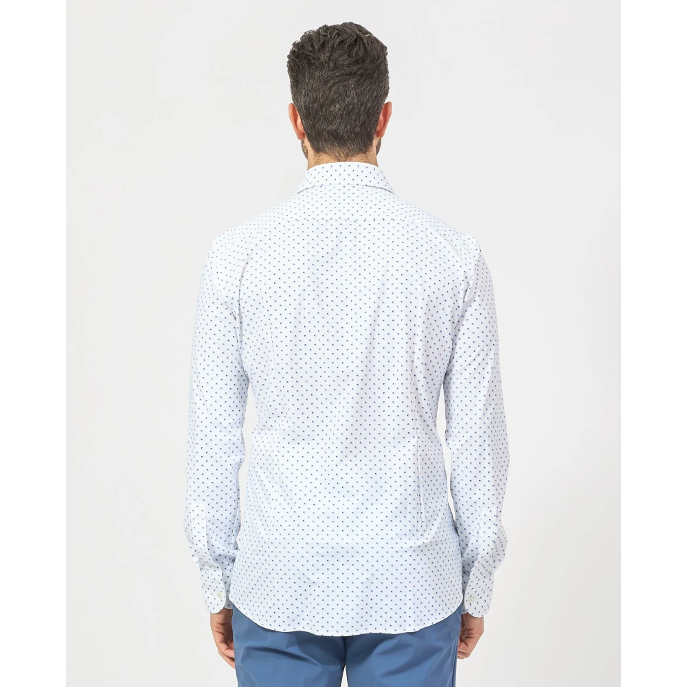Hugo Boss Geometrisch Bedrukt Zakelijk Overhemd Blue Heren