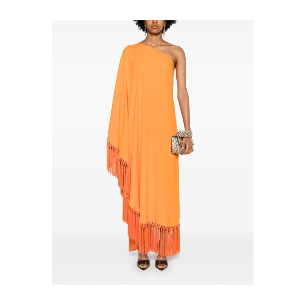 Taller Marmo Oranje One-Shoulder Franje Jurk Orange Dames