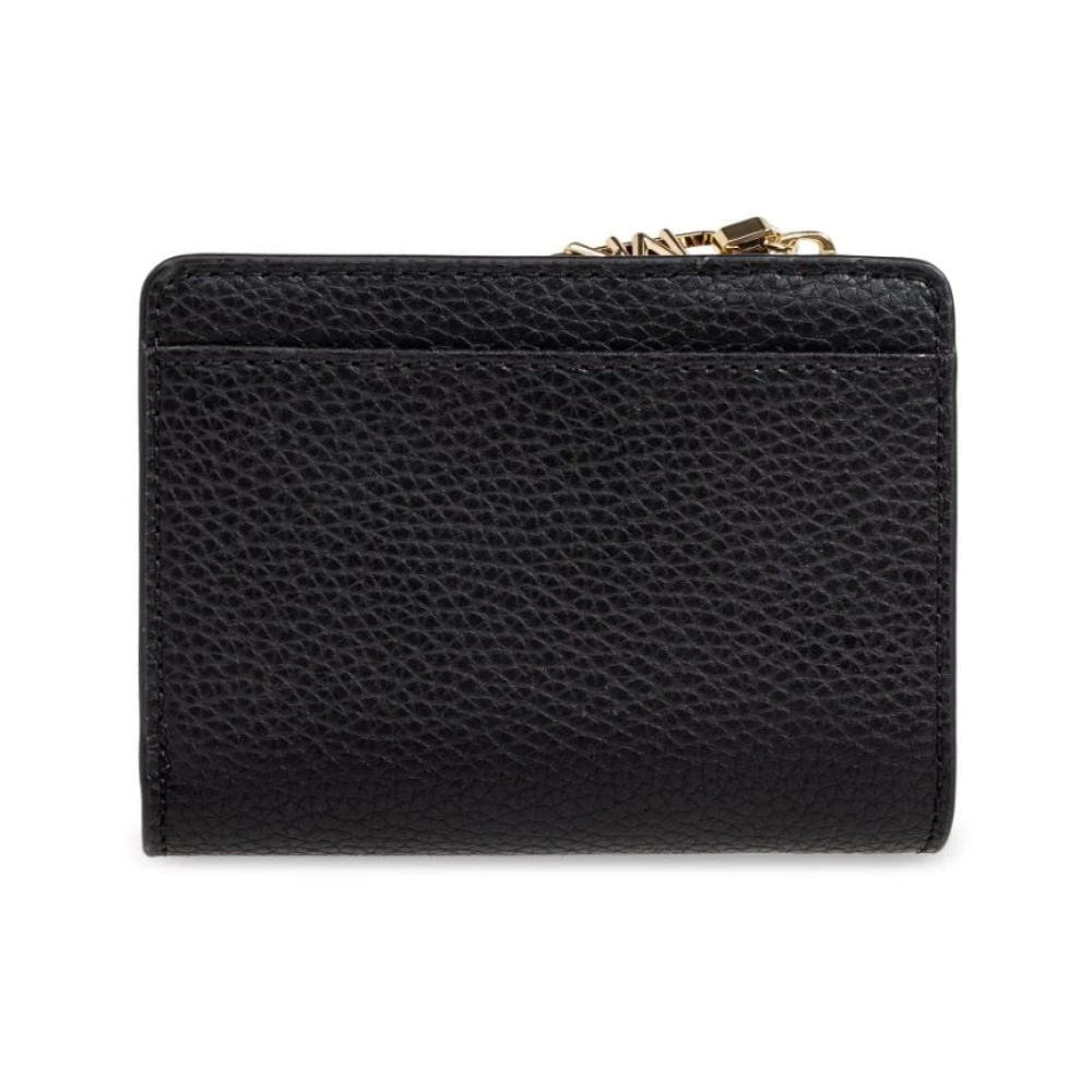Michael Kors Chique Zwarte Portemonnee met Gouden Logo Black Dames