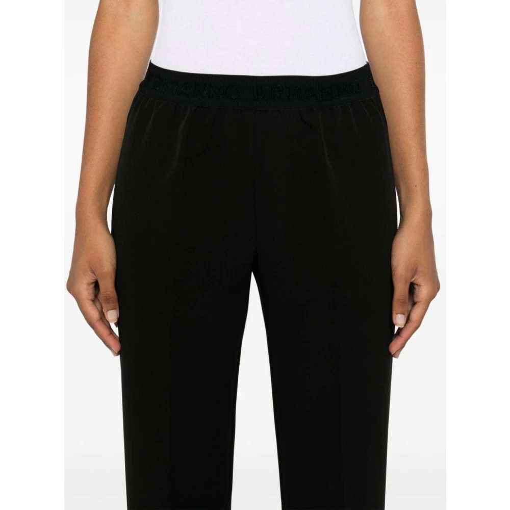 Ermanno Scervino Zwarte Cady Broek Rechte Pijp Black Dames