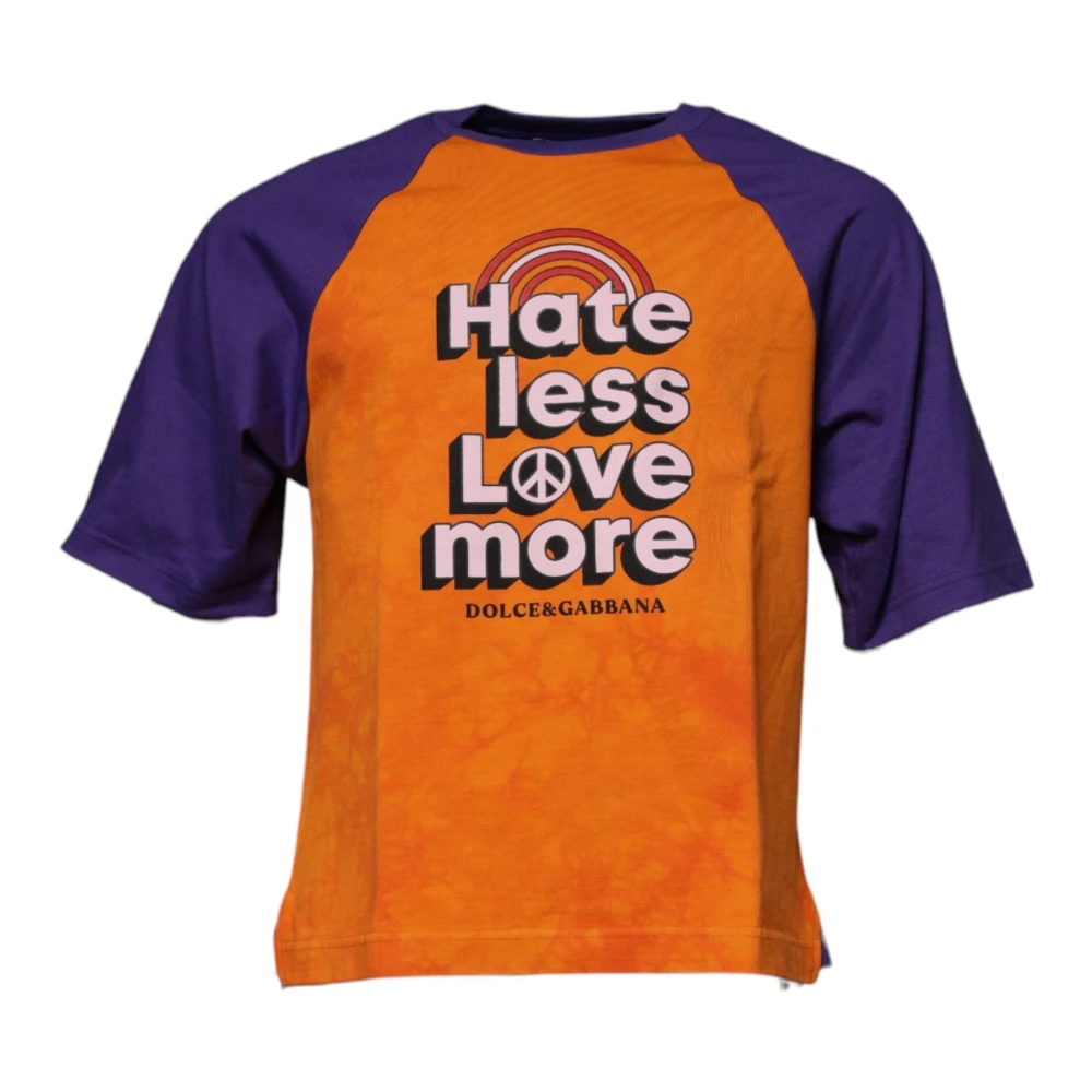Dolce & Gabbana Uomo Arancione T-Shirt A Maniche Corte Girocollo