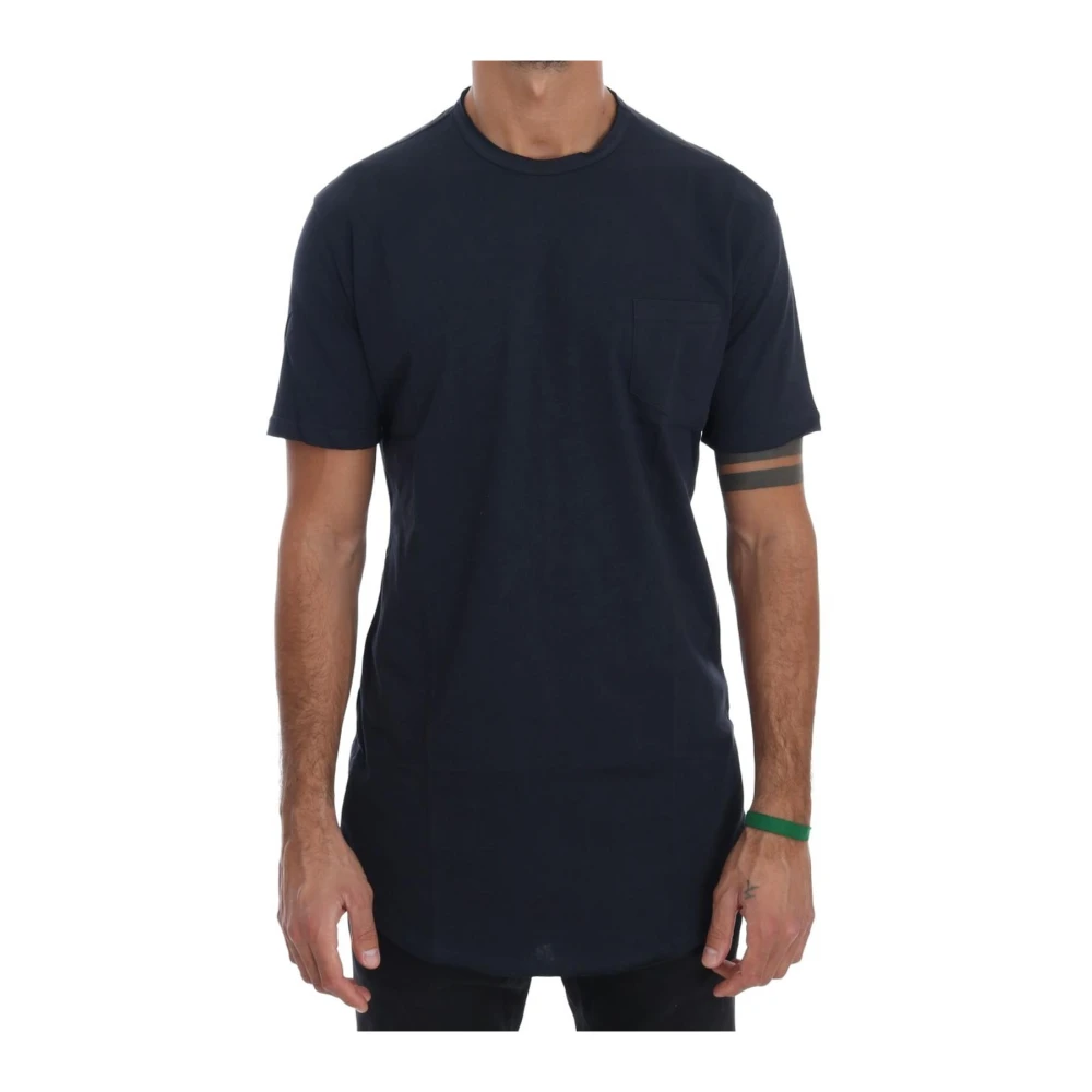 Daniele Alessandrini Cotton Crewneck T-Shirt - Male - T-Shirts - Blue - S - Tops - Image 3