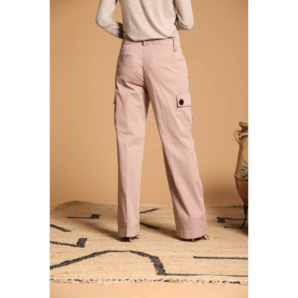 Mason's Cargo broek Victoria in keperstof rechte pasvorm Purple Dames