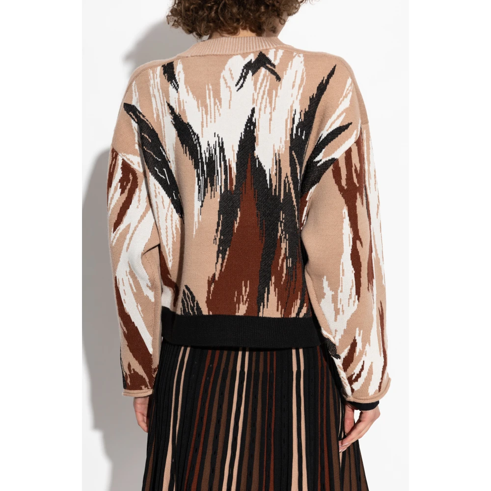 Diane Von Furstenberg Trui met wollen afwerking Beige Dames