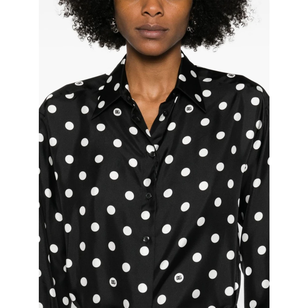 Dolce & Gabbana Zijden Shirt Zwart Black Dames