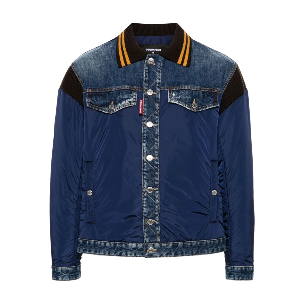 Dsquared2 Navy Blauwe Denim Jack Blue Heren