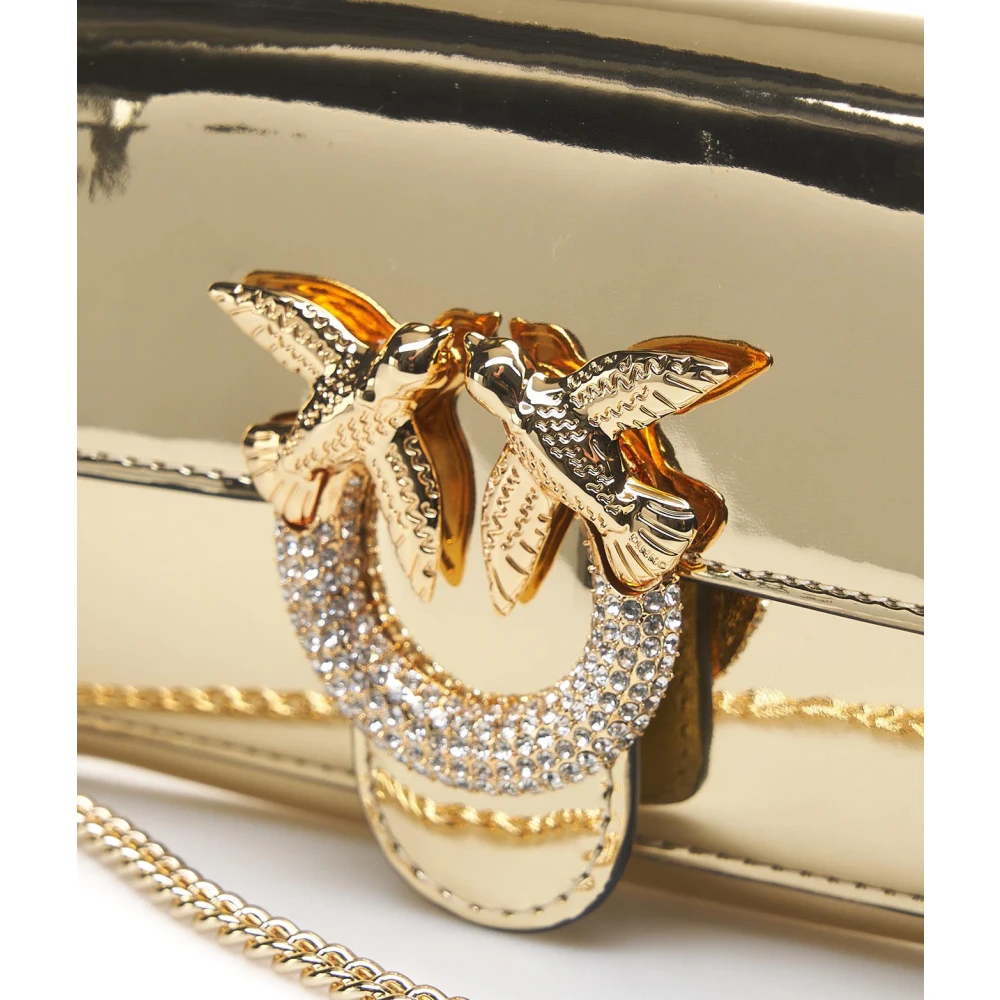 pinko Love One Crossbody Portemonnee met Strass Yellow Dames
