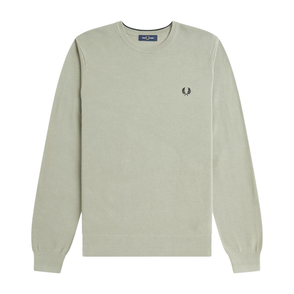 Fred Perry Men's Green Piqué Stitch Jumper