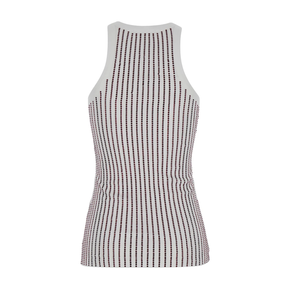 The Attico Mouwloze tanktop met U-hals en strassversiering White Dames