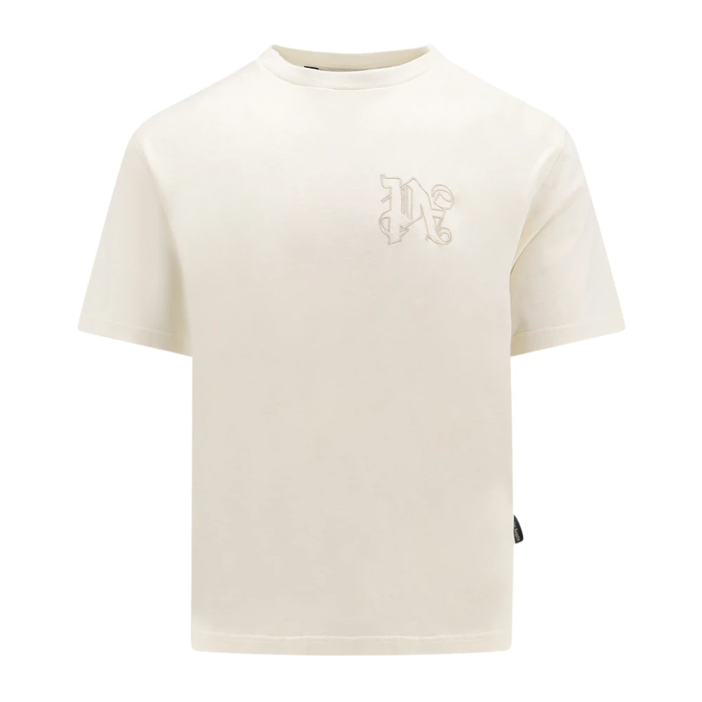 Palm Angels Wit T-shirt met ronde kraag White Heren