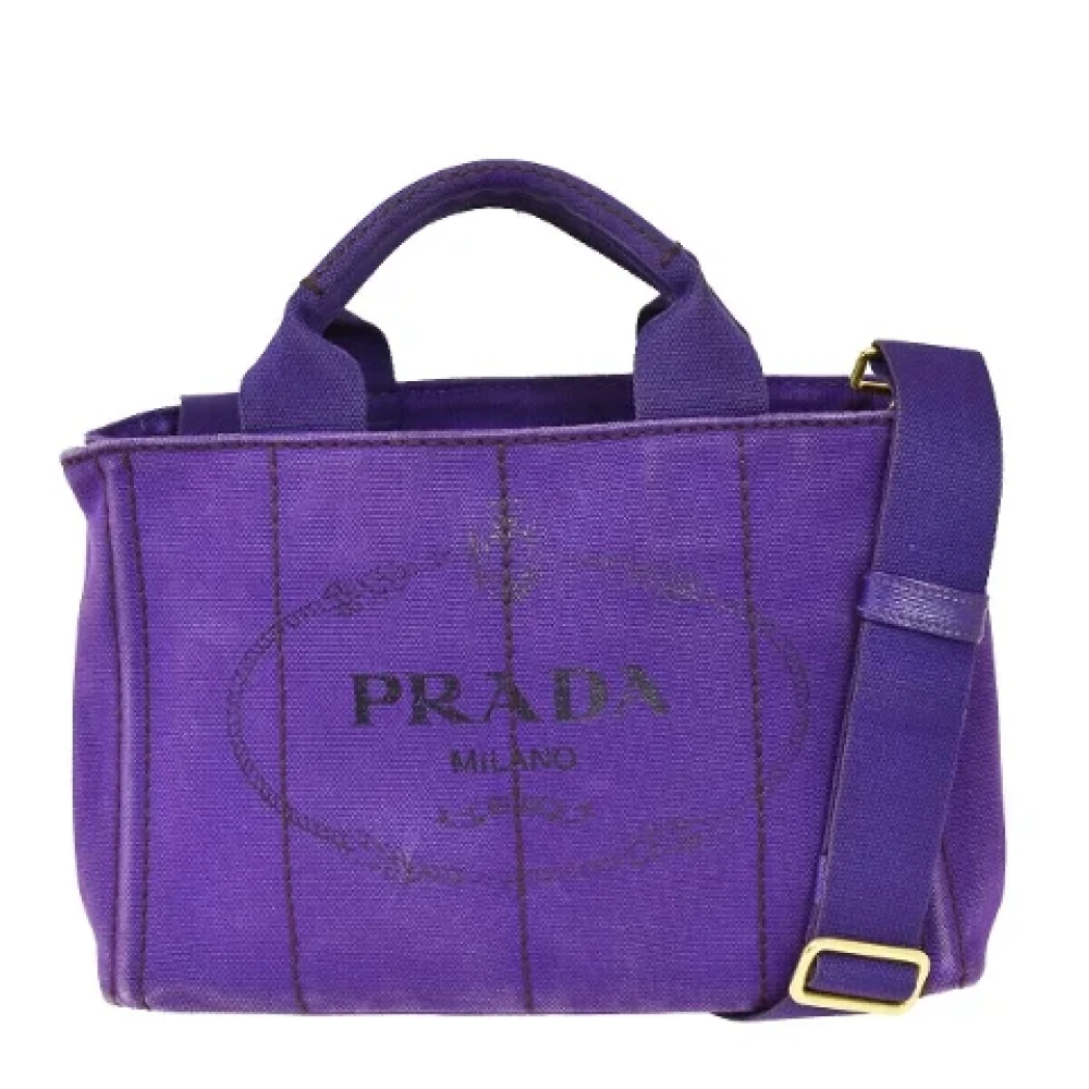 Prada Vintage Pre-owned Canvas handbags Purple Dames