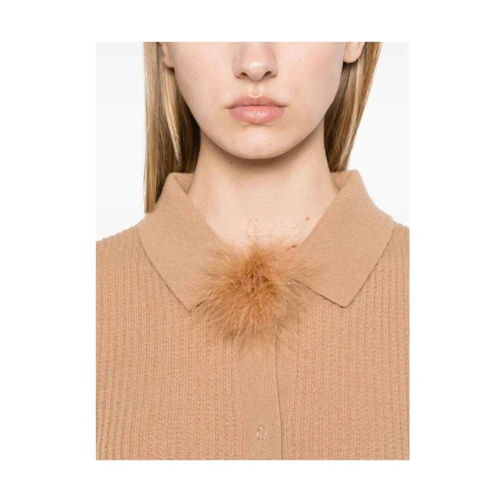 Blumarine Veren Detail Gebreide Trui Brown Dames