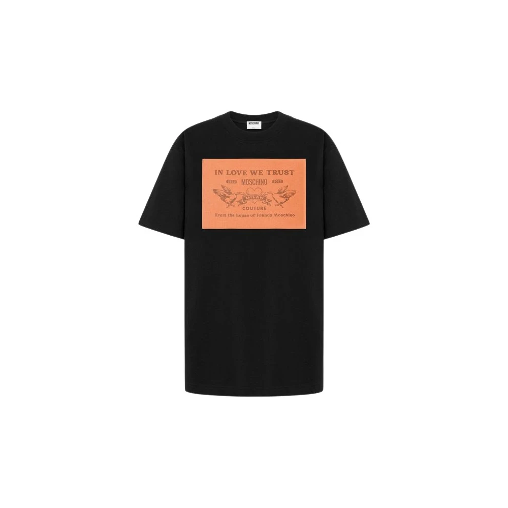 Moschino Unisex Black In Love We Trust T-Shirt