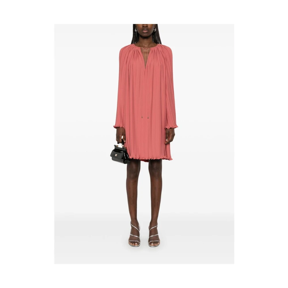 Lanvin Perzikroze Gerimpelde Jurk Pink Dames
