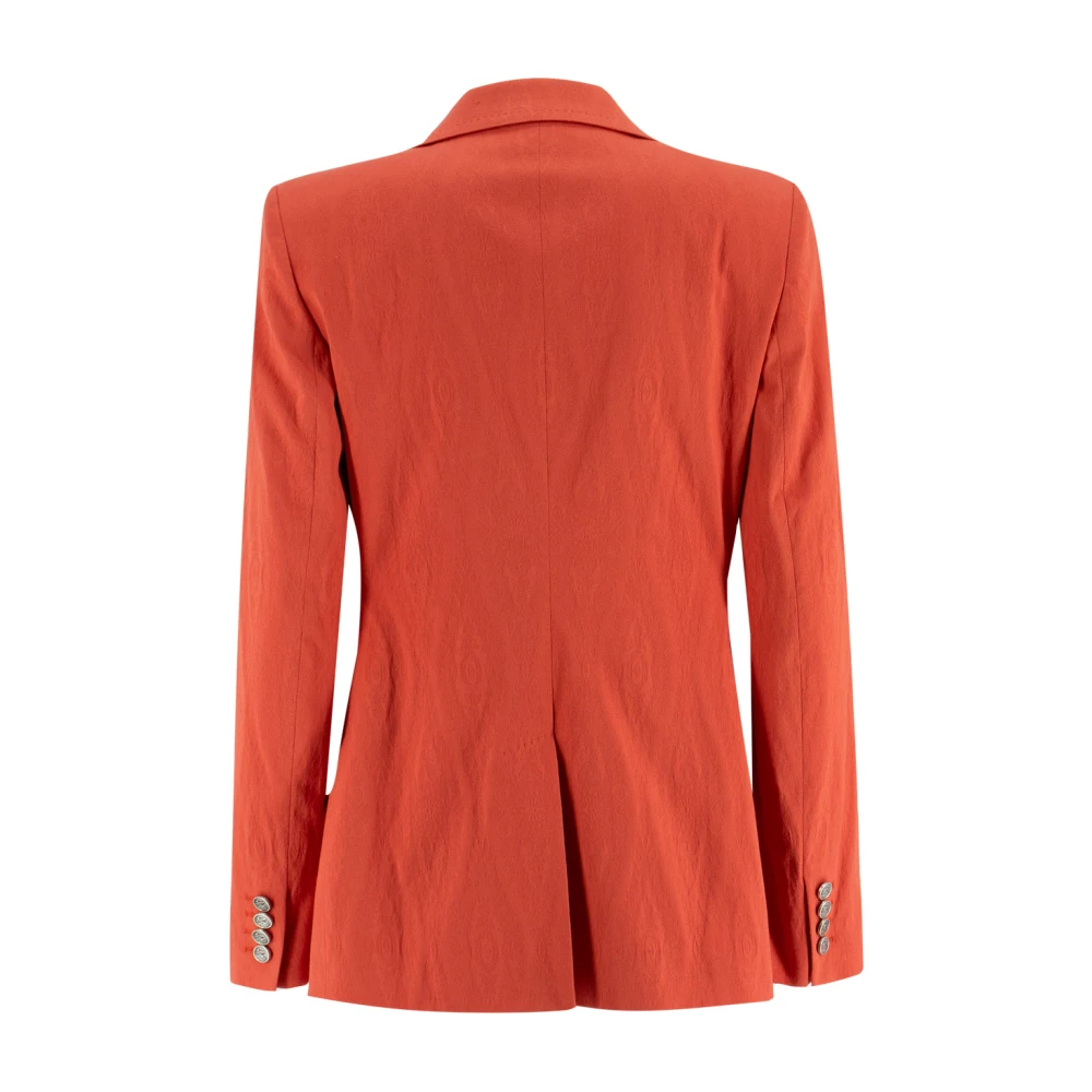 ETRO Klassieke Katoenen Jas met Toon-op-Toon Stiksels Red Dames