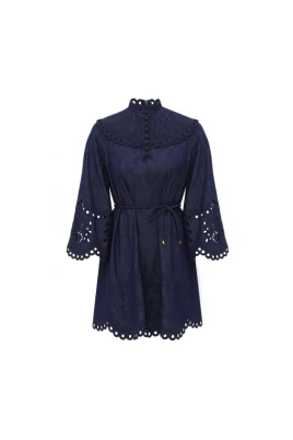 Coco Embroidered Denim Dress