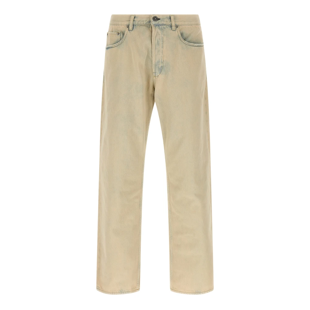 Golden Goose Men's Beige Straight Fit Jeans, W32, Skate Bleach Laguna Wash Jeans