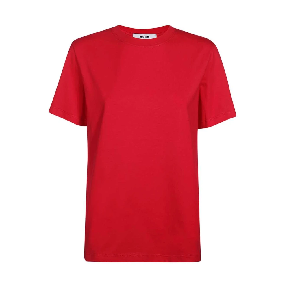 Msgm Katoenen T-shirt met Achterprint Red Dames