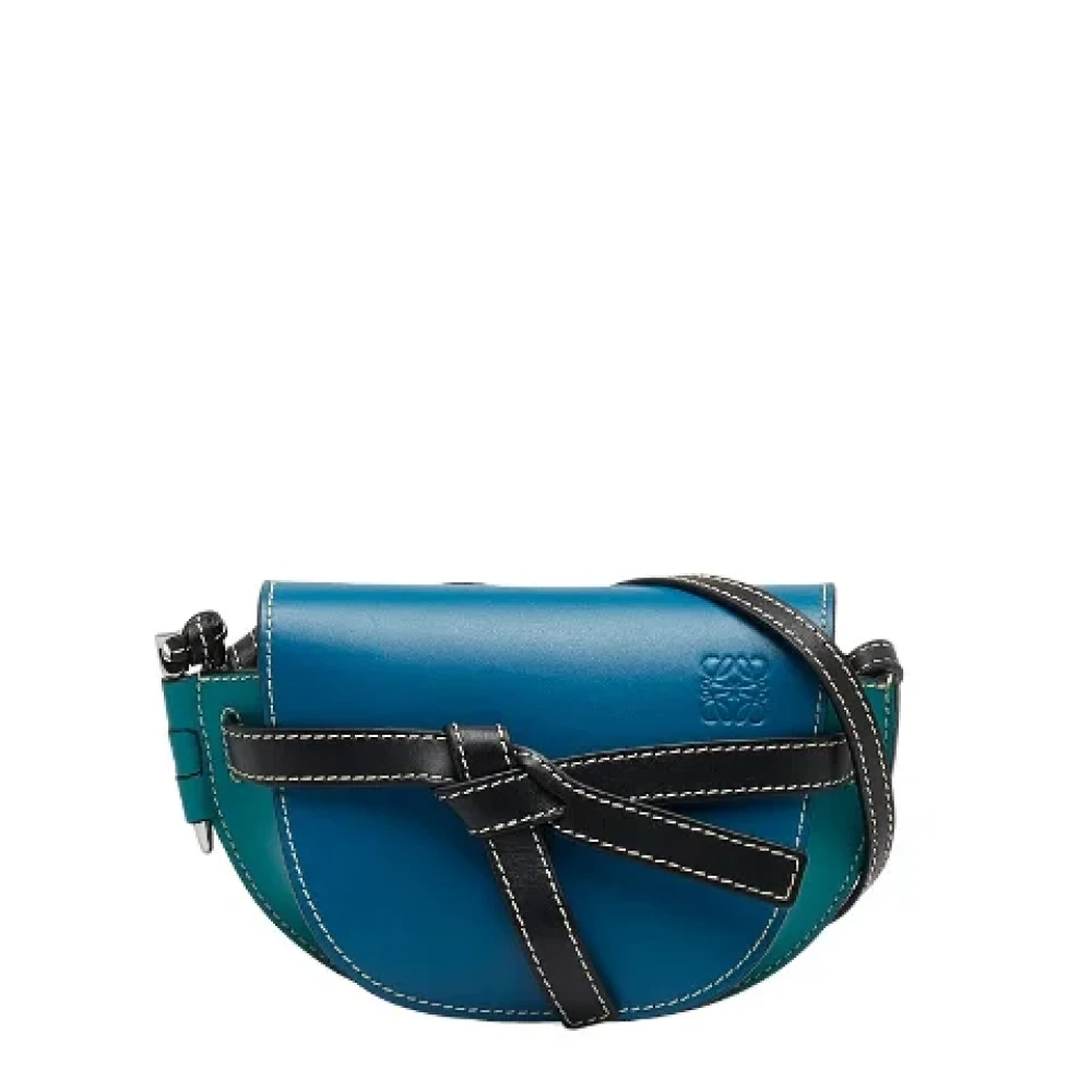 Loewe Pre-owned Leather crossbody-bags Blue Dames