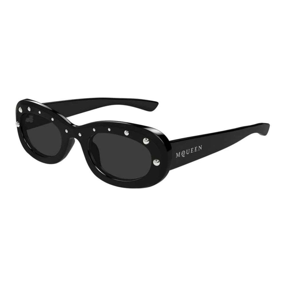 Alexander Mcqueen Women's Black Oval Sunglasses - Sunglasses - 51 Mm - Accessories