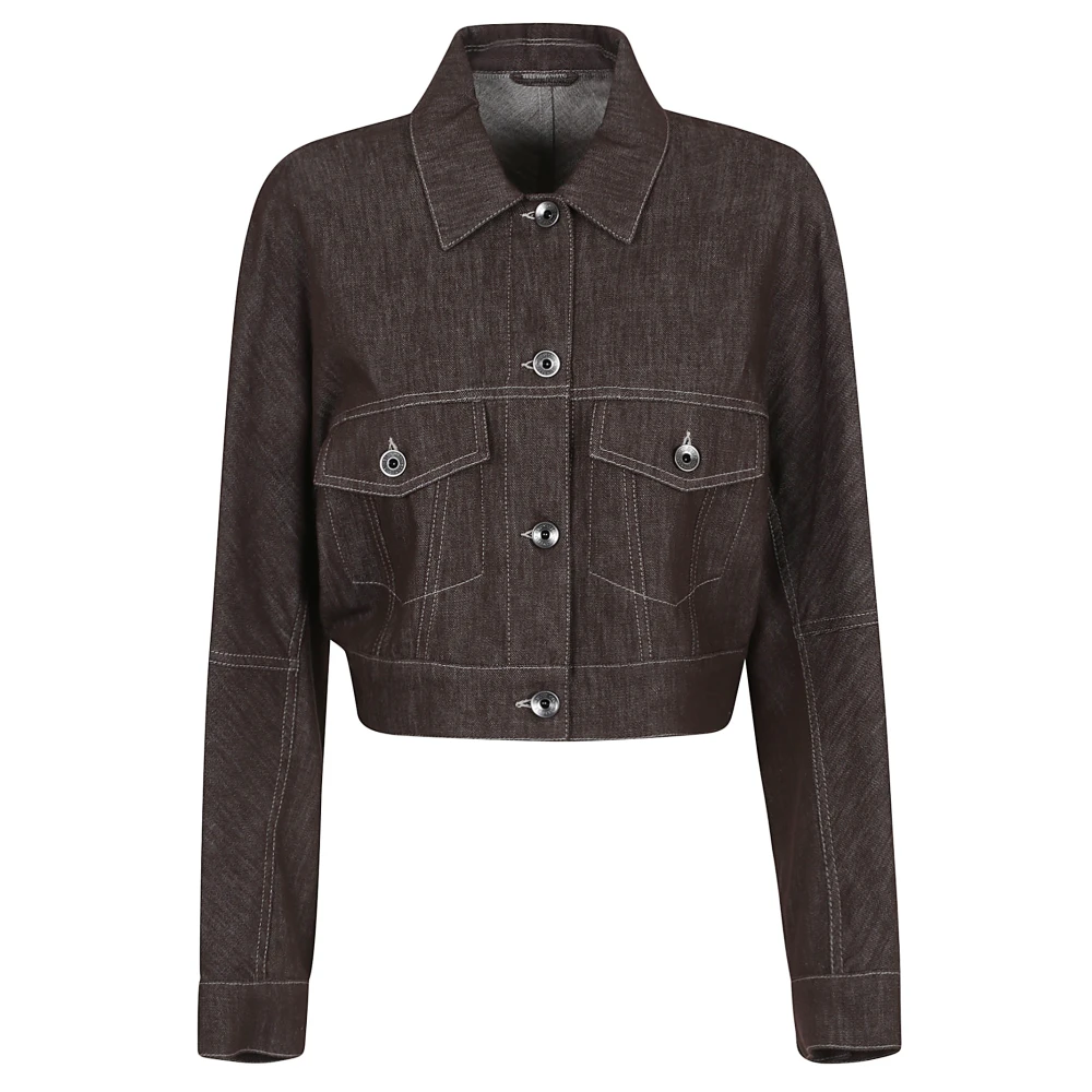 BRUNELLO CUCINELLI Bruine Jas Stijlvolle Zakken Brown Dames