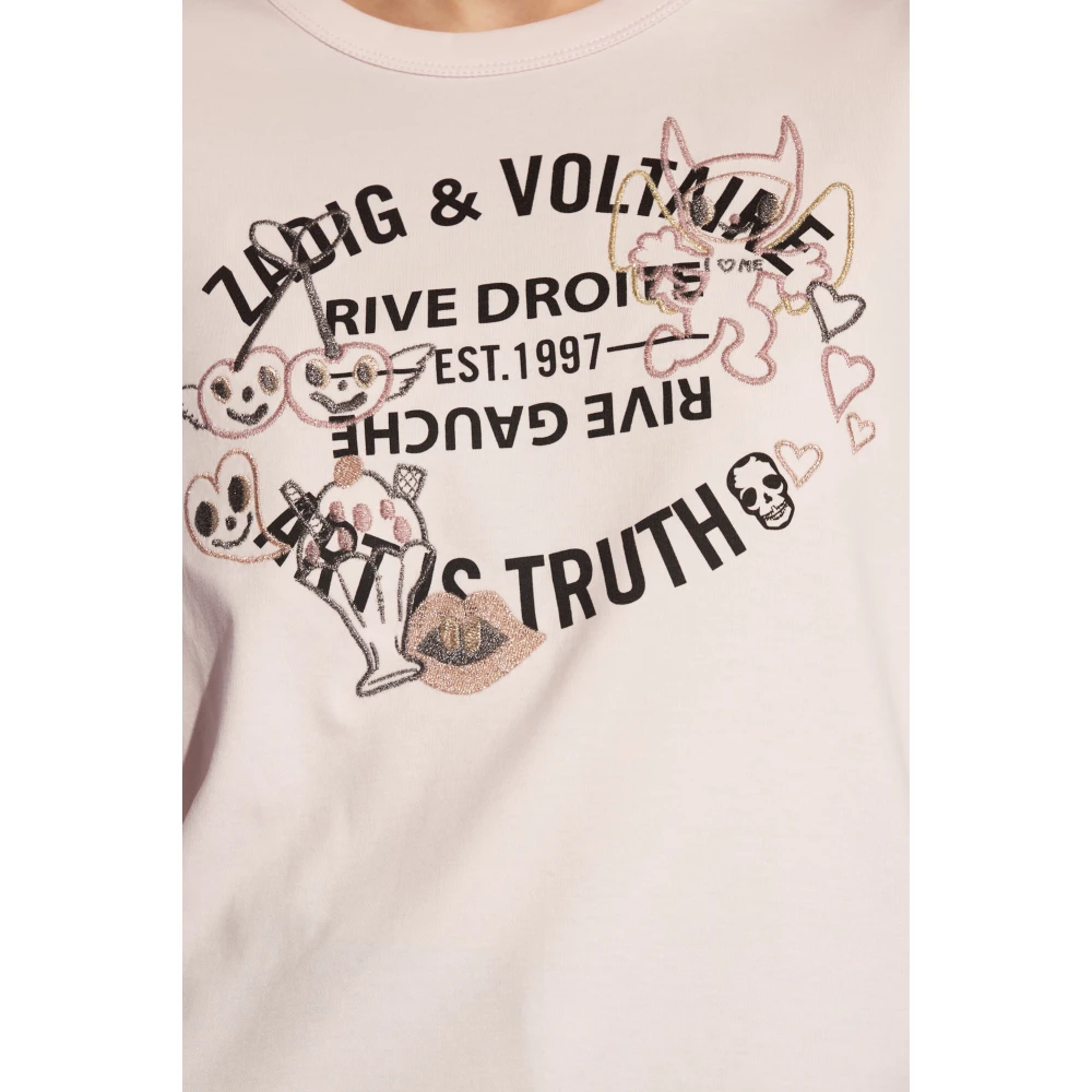 Zadig & Voltaire Woop Insignia T-shirt Pink Dames