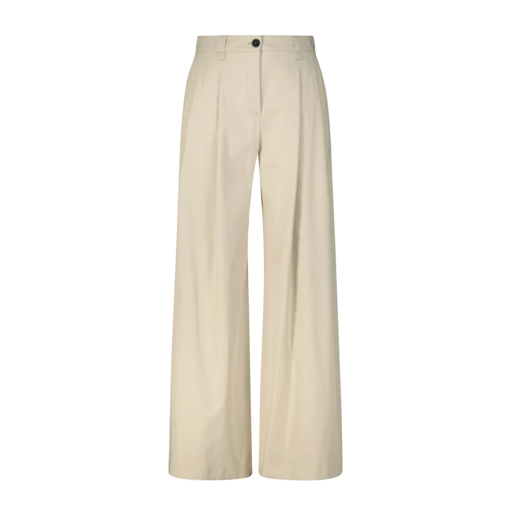 Windsor Wijde Katoenen Broek Beige Dames