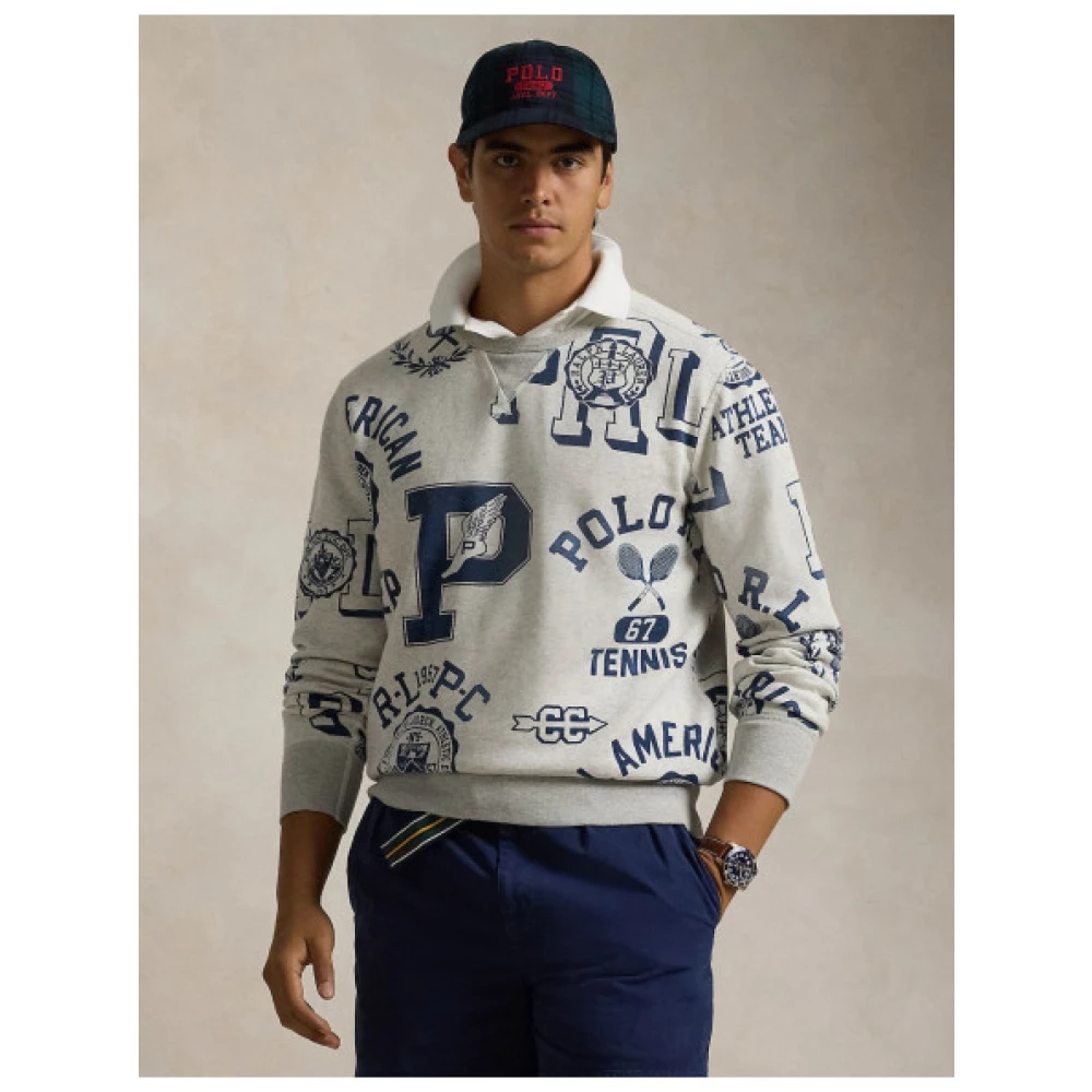 Polo Ralph Lauren Sportieve Katoenen Grafische Sweater White Heren