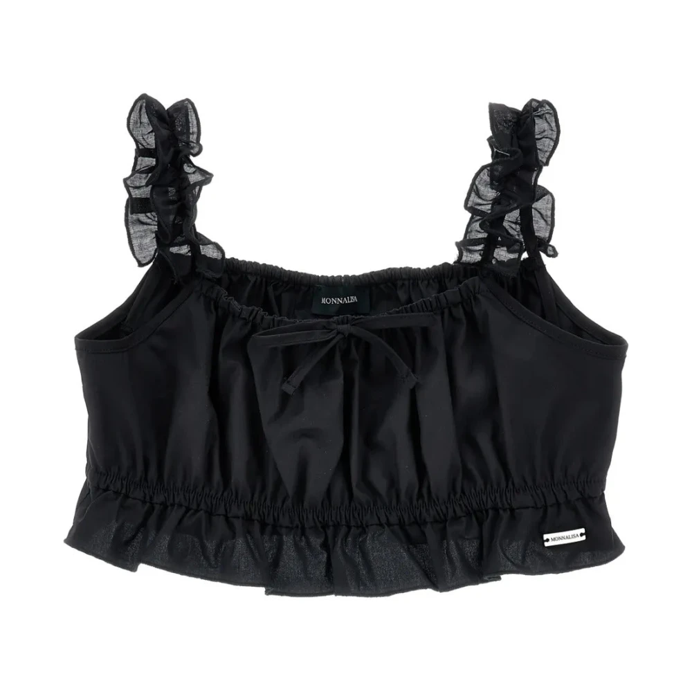 Monnalisa Girls Black Tops - Kids Sleeveless Tops - 12 Y - Kids